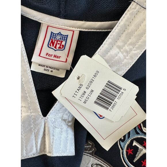 NFL For Her Titans Blue Silver V Neck Sweatshirt Size Medium NWT - Picture 5 of 6